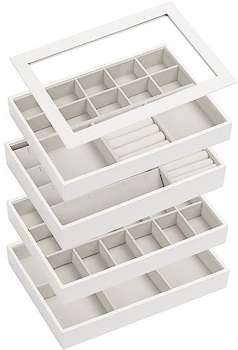 AdelDream Stapelbares Schmucktablett Schmuckschatpfanne Aufbewahrung Schublade Lagerung-Schmuck Aufbewahrung Damen Schmuckschatpfe