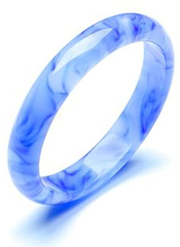 Natürliches Rundes Jade-Armreif Für Damen, Natürliche Hetian-Jade Floating Flower Bangle Jade-Armband, Blaues Und Weißes Verheißungsvolles Weibliches Jade-Armband (Size : 52-53mm)