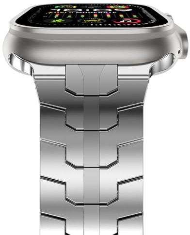 NewWays 49mm 46mm 45mm 44mm 42mm(Serie 1 2 3) Kompatibel mit Apple Watch Armband,Edelstahl Gliederarmband Ersatzarmbänder Geeignet für iWatch Ultra 3 2 1,Series 11/10/9/8/7/6/5/4/3/2/1/SE,Silber