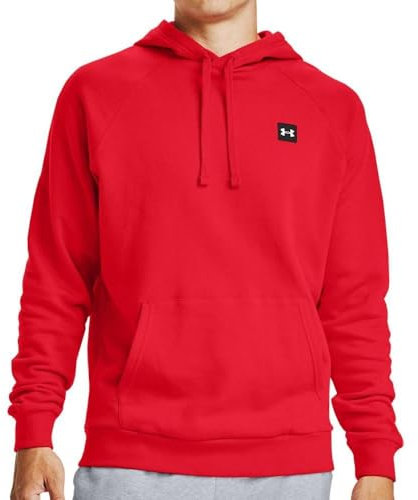 Under Armour Herren Kapuzenpullover Kapuzensweatshirt Rival Fleece Hoodie, Farbe:600 Red / Onyx White, Größe:XL, Artikel:-600 red