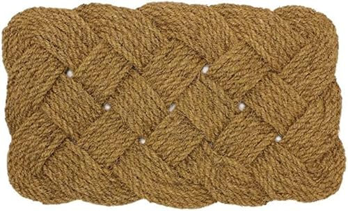 VL Door Mat 40x60cm – Handwoven Rope Coir Door Mats with Knotted Design – Durable Non-Slip Door Mats Outdoor for Cleaning Muddy Shoes in Porch, Patio or Entry | Perfect for UK Weather (Pack of 1)