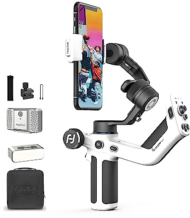 FeiyuTech Mini P Kit [offiziell] Smartphone-Gimbal-Stabilisator mit Zoom-Knopf für iPhone und Android, 3-Achsen-Telefon-Gimbal mit Fülllicht, AI-Tracking, Tragetasche, YouTube- und
