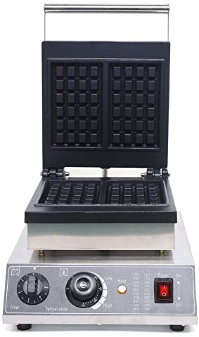 Acesunny 1500W 2 rejillas gofrera comercial máquina de gofres rectangular antiadherente gofrera gofrera profesional gofrera hogar comercial muffin make