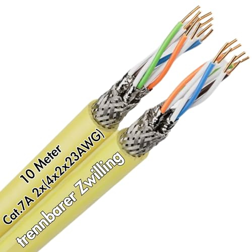 Lapp 10m ETHERLINE LAN Kabel Cat.7A Duplex - Netzwerkkabel 1000 MHz | Verlegekabel 2x(4x2x23AWG) - S/FTP Abschirmung - 10Gbit/s - Halogenfrei & Flammwidrig - Ideal für Profinet & EtherNet/IP