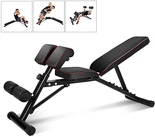 Verstellbare Mehrzweckbank für das Fitnessstudio, verstellbare Neigung, klappbare Bank, Hantelhocker, Sit-Up-Bauchbank, flache Übungs-Workout-Bank, Beinstrecker und Beinbeuger, meh