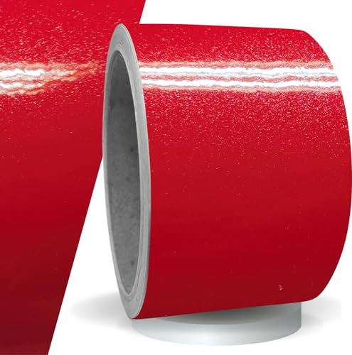 siviwonder Zierstreifen selbstklebend Folie Rot Metallic Glanz glänzend 50 mm x 10 m Rolle Dekorband Auto Motorrad Boot Fahrrad Wohnwagen Helm Pinstripe Klebeband für Konturmarkierung Dekoration Linie