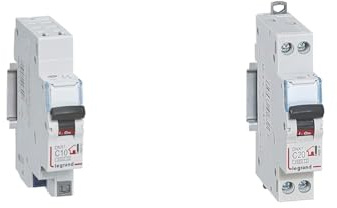 LEGRAND - Disjoncteur Phase + Neutre 230V DNX³ - Pouvoir de Coupure 3000A - 10A Courbe C & Disjoncteur Phase + Neutre - 20A - bornes à vis - 1 module
