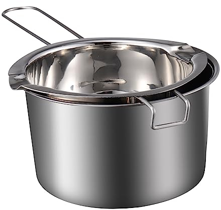 Mikinona Electric Wax Melter Double Boiler Pot with Stainless Steel Chocolate Melting Pot, 400ml Capacity, Suitable for Kitchen and Home Use, for Melting Wax and Butter Efficiently