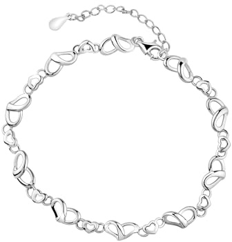 Sofia Milani - Pulsera para Mujeres en Plata de Ley 925 - Colgante de Corazón Doble
