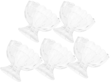FUNOMOCYA 5piezas Tazón De Pudín De Helado De Taza De Vidrio Transparente Forma De Loto Para Helado y Pudín Para Postres y Fiestas