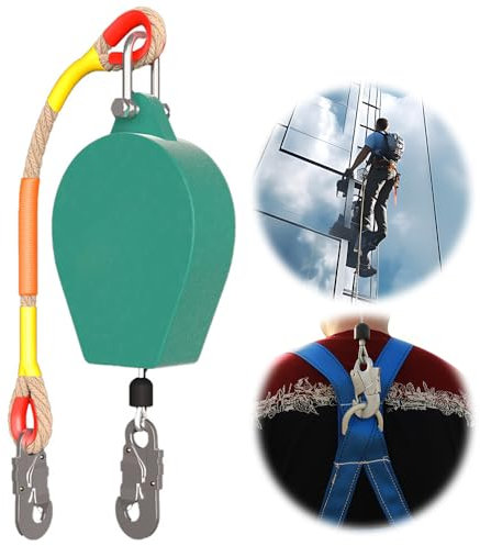 Lotvic Höhensicherungsgerät Absturzsicherung 10m, Absturzsicherung Einziehbar, Absturzsicherung Abseilgerät, Klettern Sicherungsgerät Einziehbar für Dach und Luftarbeiten, Belastung: 150kg