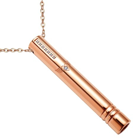 JewelryWe Collar Ansiedad Respiratoria Unisex: Collar con Estampado Love Wings para Hombre y Mujer Silenciar el Silbato Circón Acero Inoxidable Hipoalergénico - Para Uso Diario Ocio Regalos