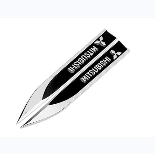 SJSHOPS Auto Emblem für Mitsubishi Eclipse Spyder Pajero Sport,Auto Buchstaben Logo Buchstaben 3D Aufkleber,Auto Emblem Logo Aufkleber 3D Metall Emblem Auto Aufkleber,Aufkleber Mit Autologo,A Black