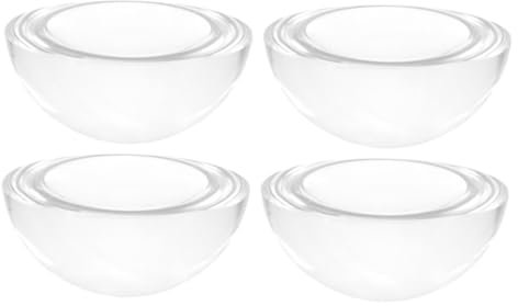 BEBEMOKO 4pcs Crystal Dome Paperweights Heavy Glass Hemisphere Weights for Sewing and Calligraphy Pattern Making Magnified Lenses