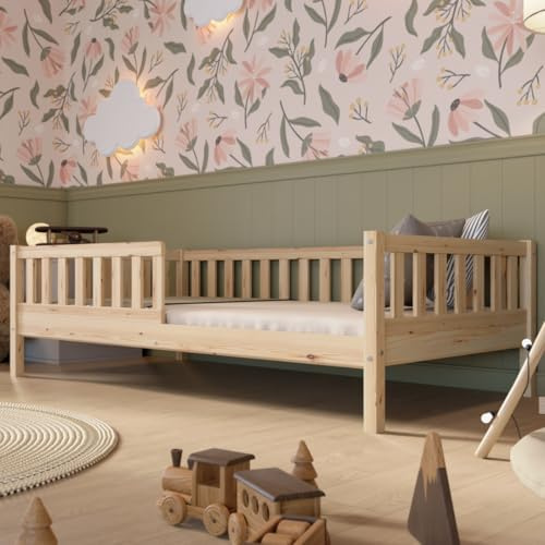 Crazy Pine Montessori Kinderbett Crazy Basic 90x200 cm - 19 cm Füße - Natur