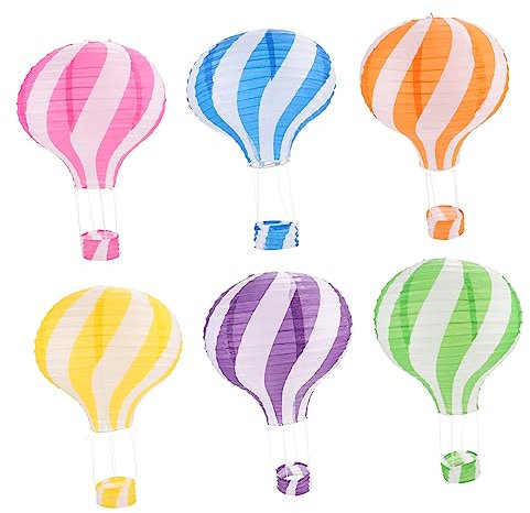 Gadpiparty 6stücke Teiliges Faltbare Heißluftballon Papierlaternen Stabile Hängende Dekoration Für Kindergeburtstag Hochzeiten Außenbereich Partydeko Witterungsbeständig Lustiges Design