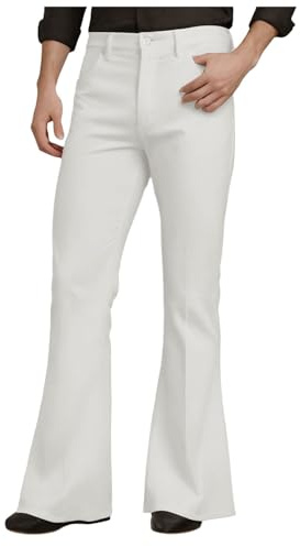 QVNXVO Schlaghose Herren 70er mit Taschen Einfarbig Lang Outdoor Freizeithose Herren Hohe Elastizität Weites Bein Karneval Disco Schlaghosen 80er Jahre Outfit Karneval Kostüm S-3XL