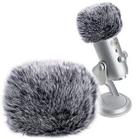 XURJUMI Mikrofon Pelzige Windschutz- für Blue Yeti + Mikrofon-Pop-Filter Doppellagiger Mesh-Pop-Filter kompatibel mit Mic Blue Yeti und Yeti Pro Condenser