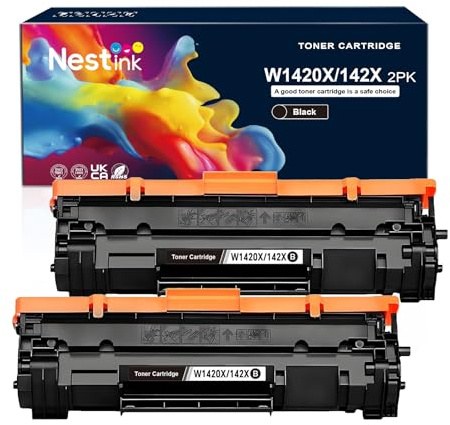 【Mit Chip】Nestink W1420X W142X 2000 Seiten Tonr 142A 1420A kompatibel mit HP Laserjet MFP M140W Tonr laserjet MFP M110W M140 M110 M139 M139W funktioniert nicht mit H P+ Drucker （mit E -Modell）2er-Pack