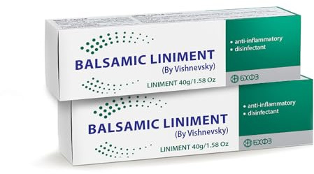 (2 pack) Balsamic Liniment (Vishnevsky Ointment) - Wound Healing and Antiseptic Remedy, Tube of 1.58 Oz