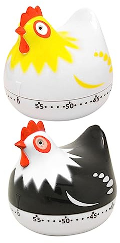 Veemoon Minuteur Cuisine De Poule 2 Pièces Plastique Minuterie Mécanique Rappel Cuisson pour Gestion du Temps Cuisine Et Étude