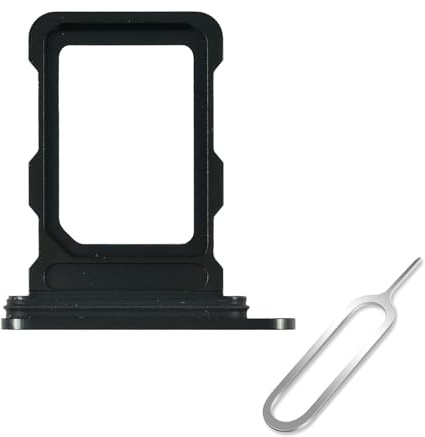 Cemobile SIM-Kartenhalter Ersatz für iPhone 16 Pro & 16 Pro Max (Einzel-SIM-Version) mit wasserdichtem Gummidichtungsring und offenem Auswurfstift (schwarzes Titan)