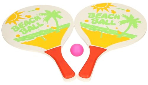 Beach Ball Paddle Set with Pink Ball, Twin Beach Bats, Summer Outdoor Game