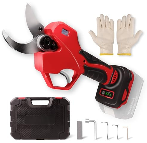 LADAMI Troncarami a batteria, potatura elettrica con contatore a LED, cesoie da 40 mm, compatibili con Makita, Einhell, batteria Bosch da 18 V, potatura senza spazzole per alberi e alberi da frutto