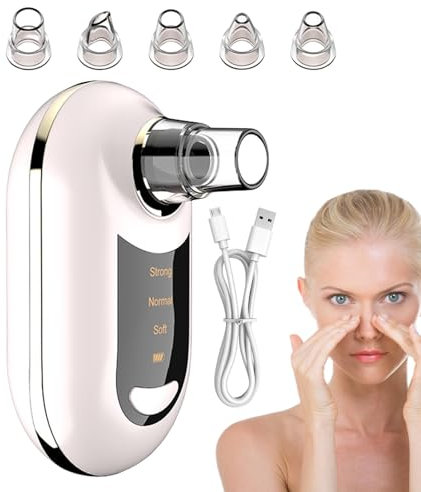 Remover De Poros - Cleaner De Poros De Succión Facial | Whitehead Cleaner Remover | Limpiadores De Los Poros De Vacío Facial | Equipo USB Cargo 3 Configuración De Succión Extractor Whitehead Para