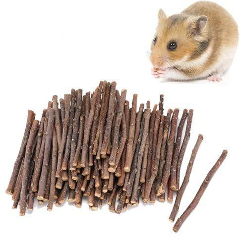 Juguetes Masticar para Hámster,Palos Masticables Madera Manzana,Animales Pequeños Juguetes para Masticar,Juguetes Molares Naturales,Rama Manzana Molar,Juguetes para Conejos Conejos Hámster (80pcs)
