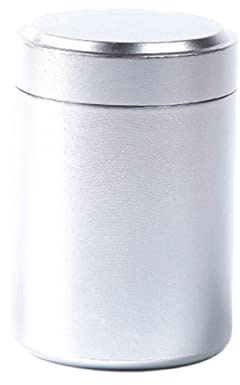 Metal Travel Portable Storage Can for Tea, Silver Portable Canister | Good Sealing, Camping Use, Back to School Decor, Storage Box for Tea Bag Container Travel