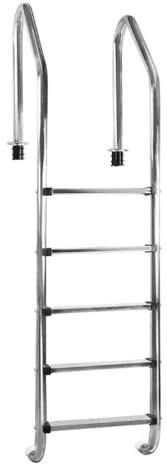 WENNEWU Swimming Pool Ladder, 2/3/4/5-Step In-Ground Stainless Steel Step for Indoor/Outdoor Pool, Heavy Duty Non-Slip Ladder, Easy Assembly,A,5 Steps