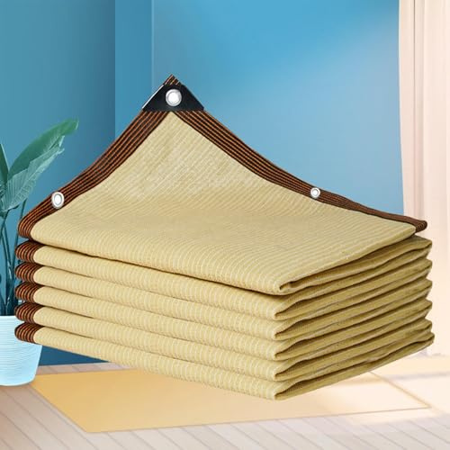 KSQP Telo Ombreggiante Impermeabile 4x4 Vela Rete Ombreggiante con Occhielli 4x5m Rete Ombreggiante per Serra Oscurante 90% Anti-UV Antistrappo per Giardino Esterno Terrazza Tetto,beige-3x7m