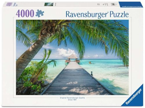 Ravensburger Puzzle Traumstrand auf den Malediven - 4000 Teile Puzzle | 4000 Teile Strandpuzzle, Erwachsenenpuzzle, Geschenk für Frauen und Männer