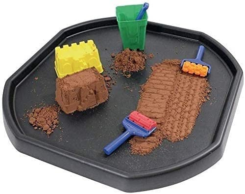 M1SS Large Black Plastic Mixing Tray, Sand Water Castle Builder Equipment, Sand Pool Pit Tray, Garden Beach Tuff Tray, Messy Tray for Cement Mortar & Sand (100x100 CM)