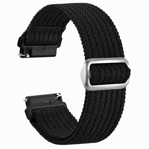 WOCCI Mjukt nylontyg klockarmband med glidspänne, passar små och stora handleder, bandbredd 18 mm 20 mm 22 mm 24 mm