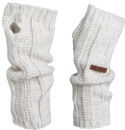 KNIT FACTORY - Nica Armstulpen | Gestrickte Armwärmer für Winter - Damen Handschuhe aus Wolle - Hochwertige Qualität - Warm un weich