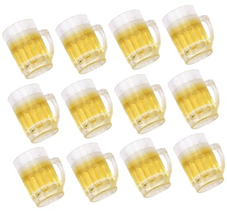 FRCOLOR 12pièces Lot de Verres à Bière Miniatures Résine pour Maison De Poupée Décorations Réalistes Et Ornements Intérieurs