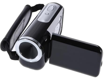 HIAKDOFT Videocamera Digitale Portatile 16mp Zoom Digitale 2 Lcd per Vlog e Foto, Compatta Nera Alimentata a Batterie Aa (escluse), per Registrazioni All’aperto e Uso Quotidiano