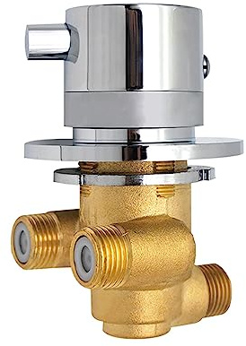 Wall Mounted Brass Thermostatic Mixer For Shower System Water Temperature Control Faucet Valve Bathroom G1/2 Inch, Cartridge Cold & Hot Mixing For Tap Bath Thermostat Switch(VALVE 1)