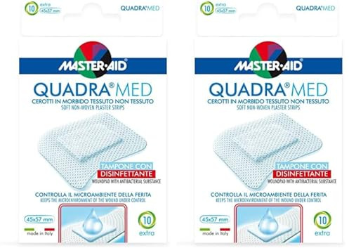 Master Aid Quadra Med Strip Extra - Paacco da 10 45X57 mm (Confezione da 2)