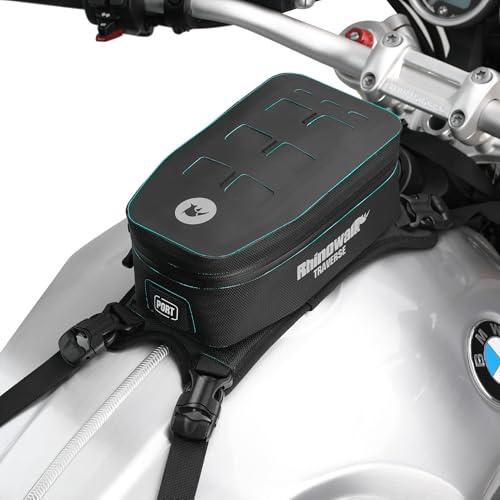 abamita Motorrad Tankrucksack Wasserdicht 2L Motorrad Fronttasche mit herausnehmbarem Innenfutter MOLLE-System, reflektierendem Logo & Kabeldurchführun
