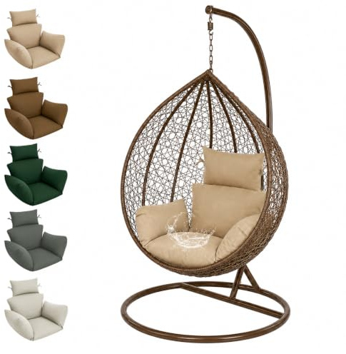 Cojín colgante para silla mecedora para exteriores, cojín de jardín con reposacabezas, cojín para sillón mecedora, cojín de interior para columpio, cesta colgante, silla mecedora, cojín para silla