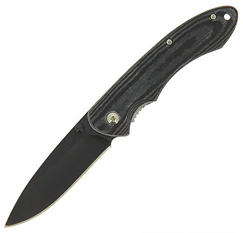 G8DS® Taschenmesser Einhandmesser Black & Grey mit schwarz-grauem Micarta-Griff