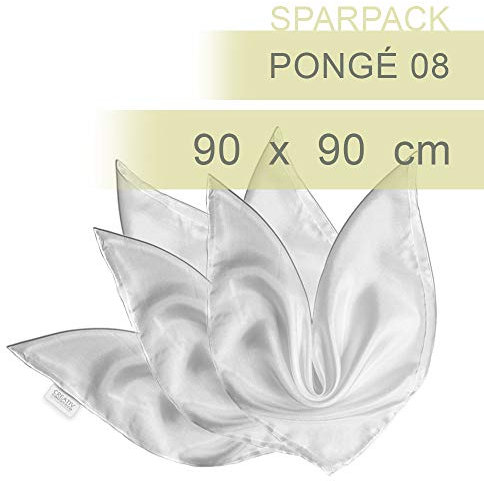CREATIV DISCOUNT® NEU Seiden-Tuch Sparpack,90x90 cm, Pongé 08,12 STK