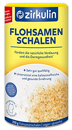 Zirkulin Flohsamenschalen im 1er-Pack (1x 250g), reich an hochwertigen Ballaststoffen, geschmacksneutrales Nahrungsergänzungsmittel zur Unterstützung der natürlichen Verdauung