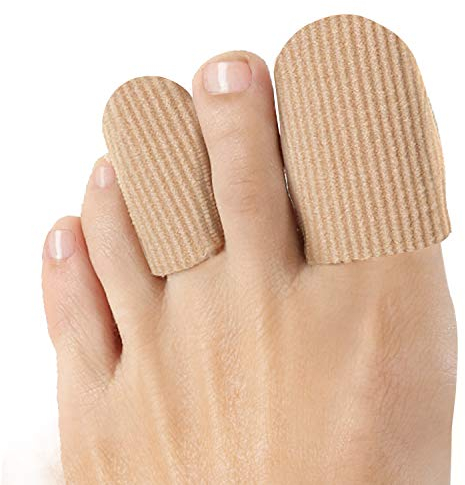Welnove Zehenkappen, geschlossene Zehen, Stoff-Protektoren mit Gel-Futter, verhindern Schmerzlinderung bei Hühneraugen, Blasen und eingewachsenen Zehennägeln (Größe L + Größe M)