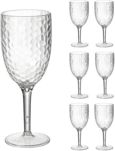 YöL Wine Goblet Set of 6 Wine Glasses Drinks Tumbler Picnic BBQ Outdoor Dining Cups Wine Cups Re-usable Plastic Party Tableware