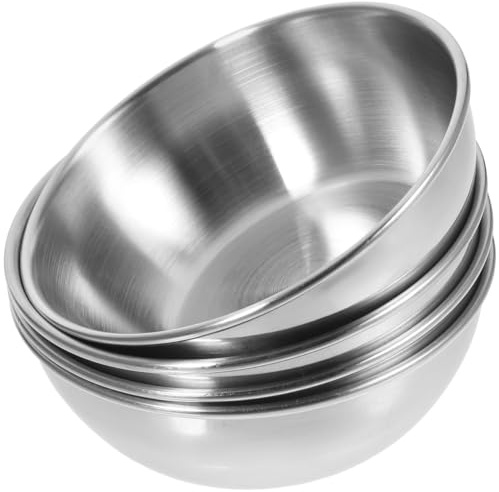 HEMOTON Edelstahl Saucenschälchen 4Er Set Runde Gewürzschale 3.15 Zoll Snack- & Dipschalen Für Sojasauce Senf Süß- Vorspeisen Zuhause Restaurant Catering