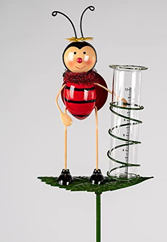 formano Gartenstecker Regenmesser Biene ca. 120 cm lang aus Metall (Linke Biene)